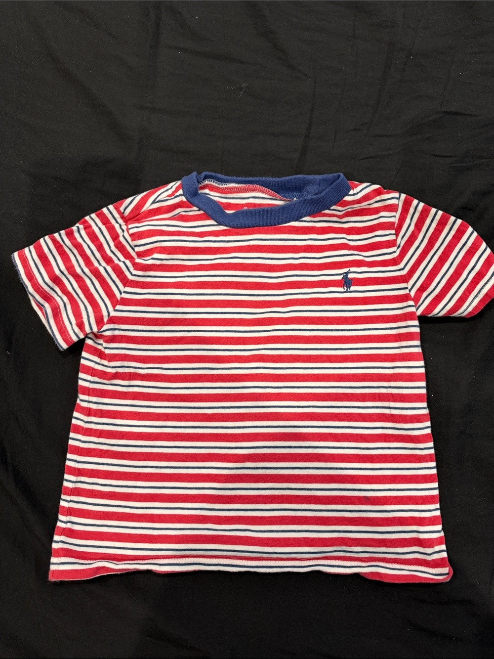 Polo by Ralph Lauren Red, White & Blue Striped Crewneck Tee